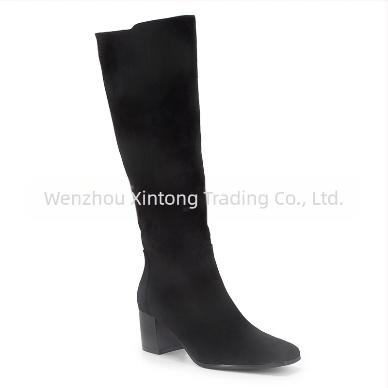 Εξωτερικό εμπόριο Ευρώπης και Ηνωμένων Πολιτειών άνεμος μικρό τετράγωνο κεφάλι δυτικές καουμπόικες μπότες 2024 φθινόπωρο και χειμώνας νέες χοντρές μπότες υψηλής μόδας PU γυναικείες μπότες παλίρροιας