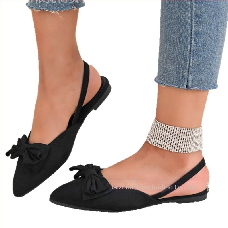 Γυναικεία Σανδάλια Κορεάτικου Στυλ 2025, Καλοκαιρινά, Μαύρα, Μυτερά Δάχτυλα, Baotou, Μονόχρωμη Ζώνη, Άδεια, Γαλλικά, Απλό, Διακεκομμένο