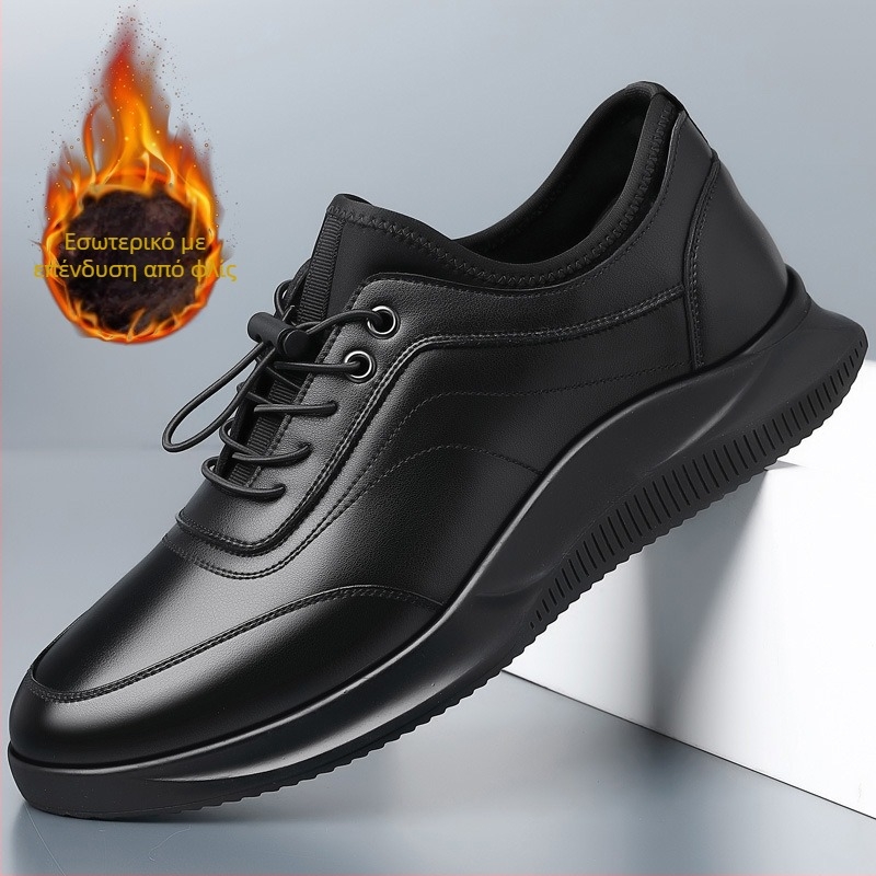 Άνοιξη 2024, Αναπνέοντα Ανδρικά Casual Παπούτσια, Δερμάτινα Loafers με Κορδόνια και Βελούδινα Ζεστά, Ευέλικτα Casual Παπούτσια Dropshipping