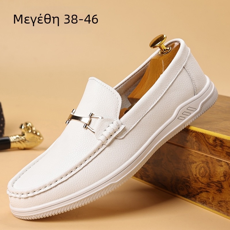 Ελαφριά, casual δερμάτινα παπούτσια ανδρών 2025, κορεάτικο στυλ, casual, αναπνεύσιμα παπούτσια, παπούτσια οδήγησης για άνδρες