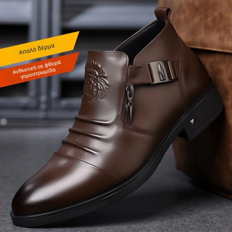 Ανδρικές μπότες Martin με ανάγλυφο σχέδιο, διπλής όψης, ευρωπαϊκές και αμερικανικές μπότες μόδας, επαγγελματικές δερμάτινες μπότες, φόρεμα, ανδρικές μπότες
