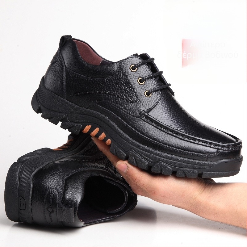 Ανδρικά Δερμάτινα Παπούτσια με Κορδόνια, Δέρμα Βοσκής, Ανδρικά, Casual, Παπούτσια για Μπαμπά, Μεσήλικες και Ηλικιωμένους