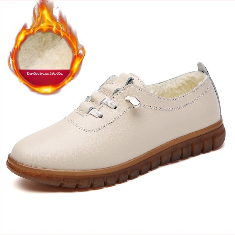 Γυναικεία Casual Δερμάτινα Παπούτσια Μεγάλων Μεγεθών, Παπούτσια Οδήγησης με Μαλακή Σόλα, Παπούτσια Lazy, Τετράγωνα Παπούτσια Χορού, Λευκά Παπούτσια, Μονά Παπούτσια Four Seasons, Γυναικεία Παπούτσια