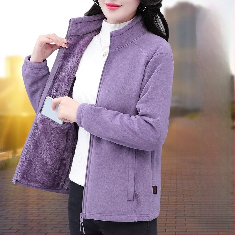 Γυναικείο παλτό Ao Grain Velvet, Φθινόπωρο και Χειμώνας 2024, Νέο, Γυναικείο Ζεστό Φλις Μπλούζα Διπλής Όψης για Μέση Ηλικία, για Μητέρες