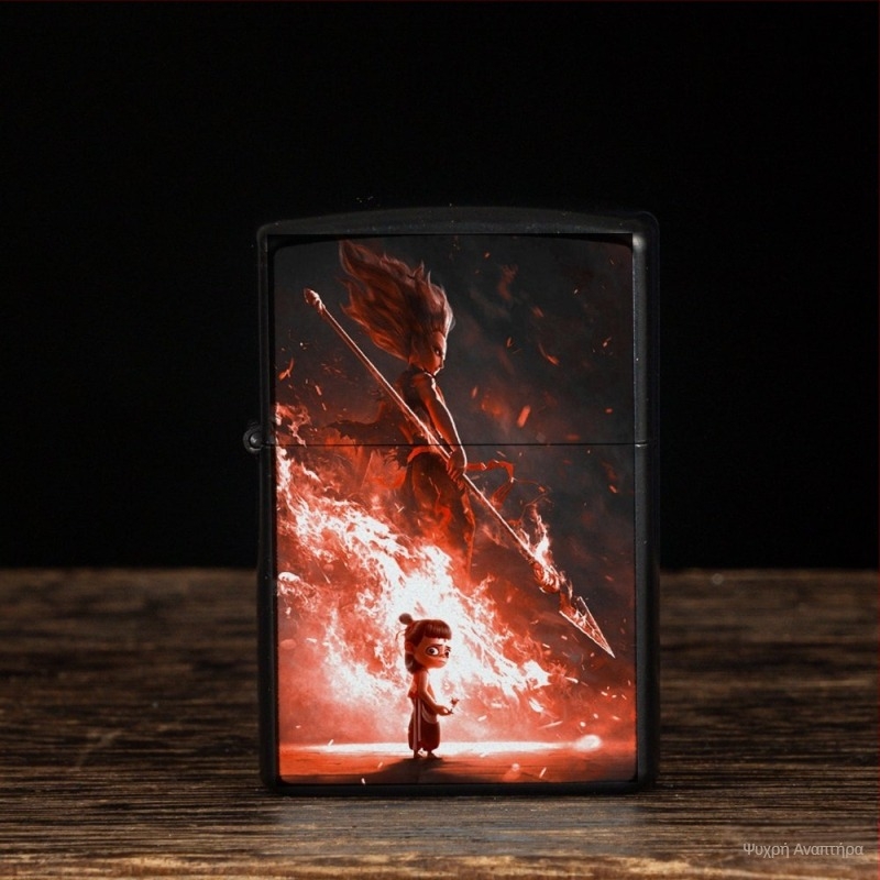 Nezha περιφερειακός αναπτήρας κηροζίνης ρετρό δημιουργικός μικρός μεταλλικός αντιανεμικός κλασικός αναπτήρας δώρου