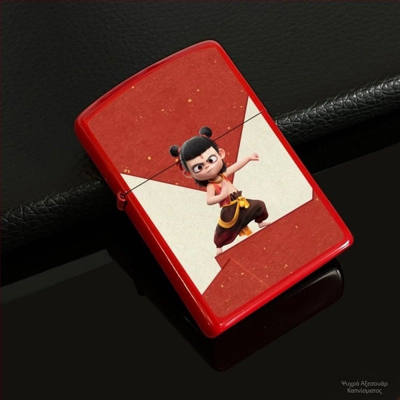 Nezha περιφερειακός αναπτήρας κηροζίνης ρετρό δημιουργικός μικρός μεταλλικός αντιανεμικός κλασικός αναπτήρας δώρου