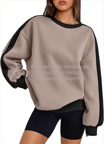 Γυναικείο φούτερ super plus size Amazon crossborder με κουκούλα και στρογγυλή λαιμόκοψη, πουλόβερ με μακριά μανίκια σε ασορτί χρώμα, φθινόπωρο 2024