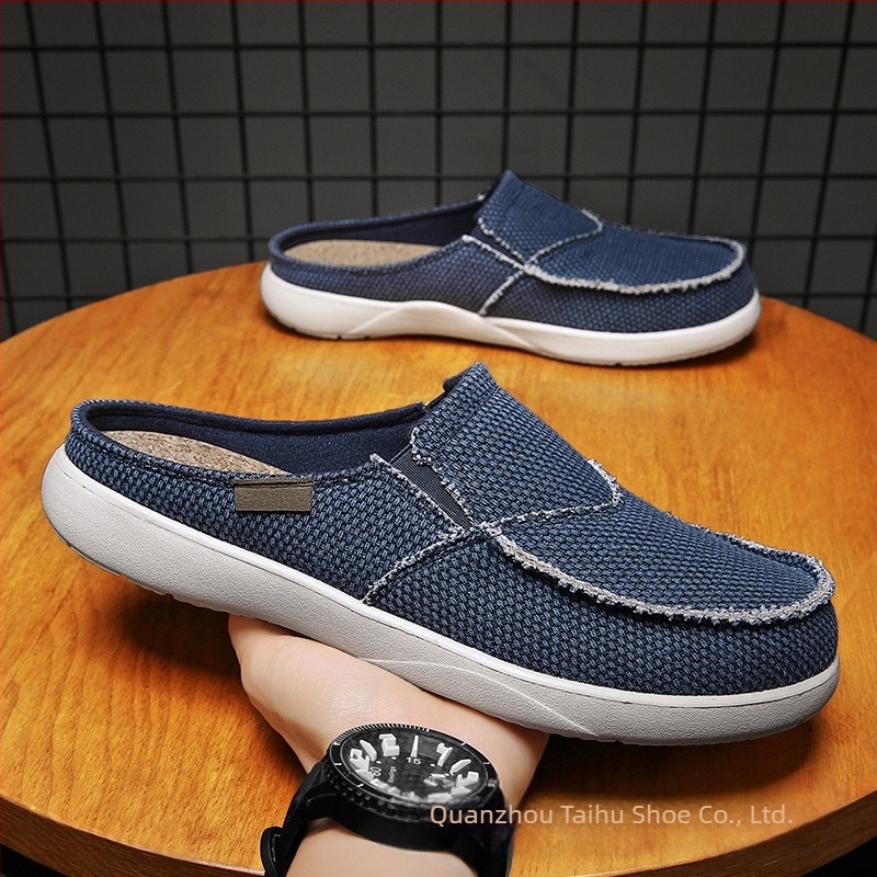 [Factory Outlet] Ανδρικές παντόφλες μεγάλου μεγέθους, με half-drag, καλοκαιρινές και ελαφριές, αναπνεύσιμες, για οδήγηση, σε μεγάλη ποικιλία χρωμάτων.