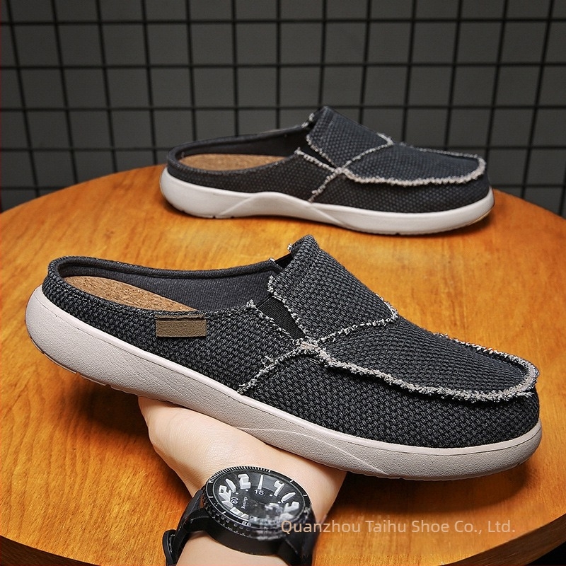 [Factory Outlet] Ανδρικές παντόφλες μεγάλου μεγέθους, με half-drag, καλοκαιρινές και ελαφριές, αναπνεύσιμες, για οδήγηση, σε μεγάλη ποικιλία χρωμάτων.