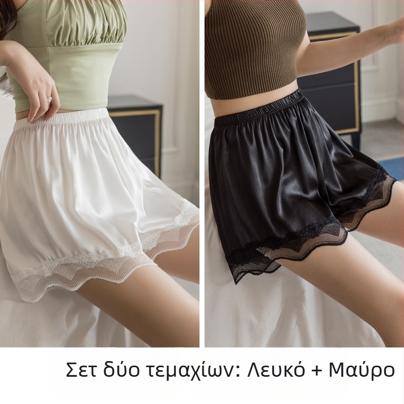 Καλοκαιρινά παντελόνια ασφαλείας τριών σημείων για γυναίκες στο σπίτι, μπορούν να φορεθούν έξω, με δαντέλα κύματος, αντιολισθητική, χωρίς μπούκλες, λεπτή βάση χονδρικής V3