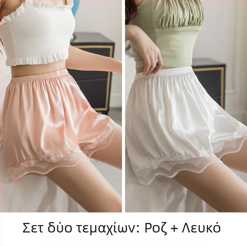 Καλοκαιρινά παντελόνια ασφαλείας τριών σημείων για γυναίκες στο σπίτι, μπορούν να φορεθούν έξω, με δαντέλα κύματος, αντιολισθητική, χωρίς μπούκλες, λεπτή βάση χονδρικής V3