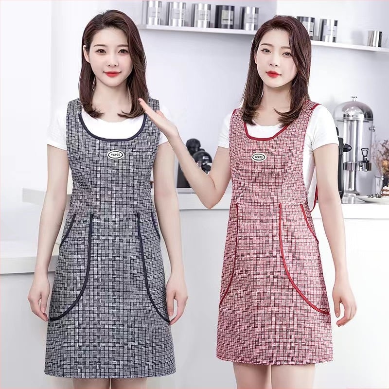 Γιλέκο, Νέα Ποδιά Κουζίνας, Αδιάβροχα και Ανθεκτικά στο Λάδι Ρούχα Εργασίας, Εστίαση, Γυναικεία, Κορεάτικης Στυλ, Όμορφη Ζώνη