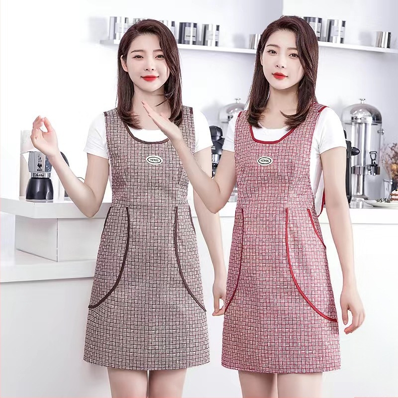 Γιλέκο, Νέα Ποδιά Κουζίνας, Αδιάβροχα και Ανθεκτικά στο Λάδι Ρούχα Εργασίας, Εστίαση, Γυναικεία, Κορεάτικης Στυλ, Όμορφη Ζώνη