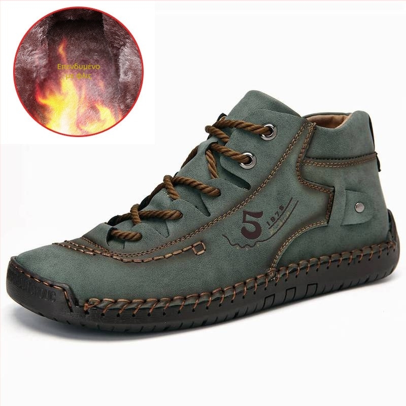 Spot Winter New Mid-help Martin Boots Ανδρικές Μπότες Explosion Large Size Κοντές, Ανδρικές Μπότες για Υπαίθριες Δραστηριότητες, Χειροποίητες Ανδρικές Μπότες