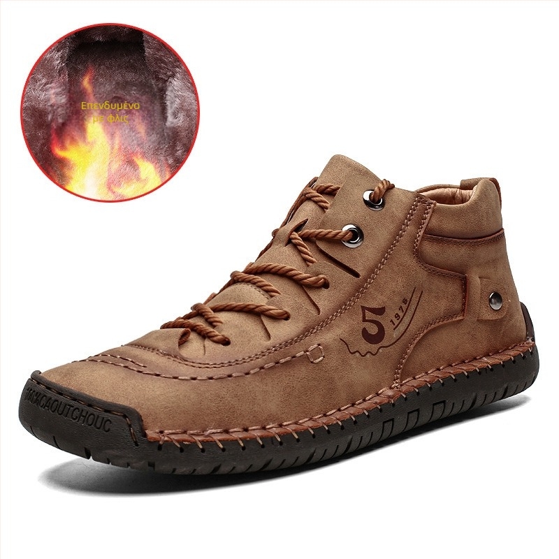 Spot Winter New Mid-help Martin Boots Ανδρικές Μπότες Explosion Large Size Κοντές, Ανδρικές Μπότες για Υπαίθριες Δραστηριότητες, Χειροποίητες Ανδρικές Μπότες