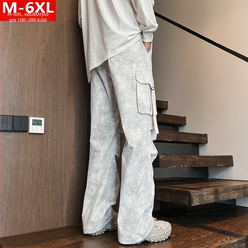Καλοκαιρινό Port Fashion Ανδρικό Παντελόνι Καμουφλάζ Casual Tooling, Χοντρό Ανδρικό Παντελόνι Plus Size, Plus Size, Χαλαρό, Πτυσσόμενο Παντελόνι Flareed