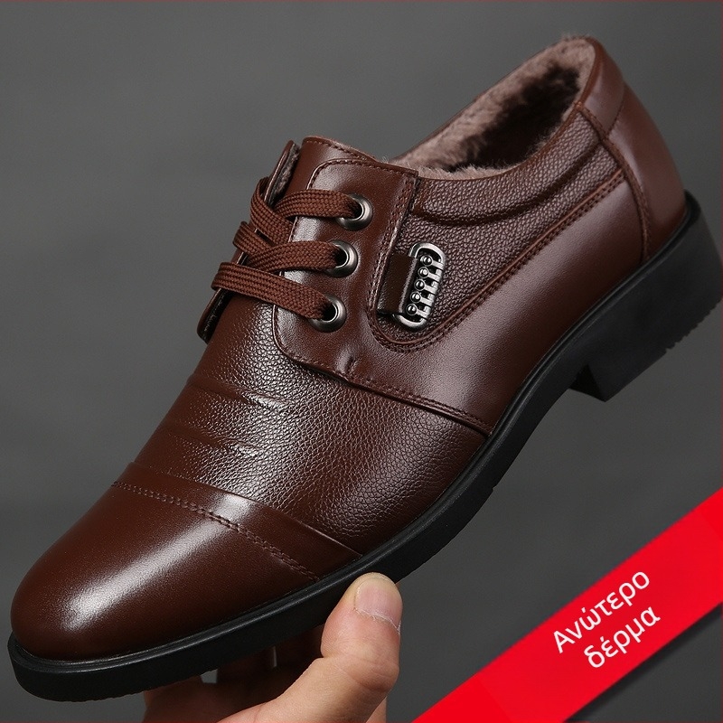 [πρώτο στρώμα δέρματος αγελάδας] ανοιξιάτικα και φθινοπωρινά δερμάτινα παπούτσια ανδρικά επαγγελματικά casual αναπνεύσιμα βρετανικά επίσημα δερμάτινα ανδρικά παπούτσια μπαμπά ανδρικά