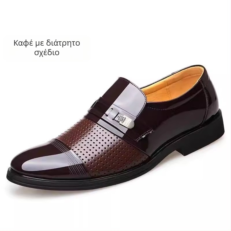 Ανδρικά επαγγελματικά παπούτσια με κοίλο βρετανικό δερμάτινο φόρεμα για άνοιξη και φθινόπωρο, ανδρικά παπούτσια Foot Punch με επένδυση fleece και casual ανδρικά παπούτσια
