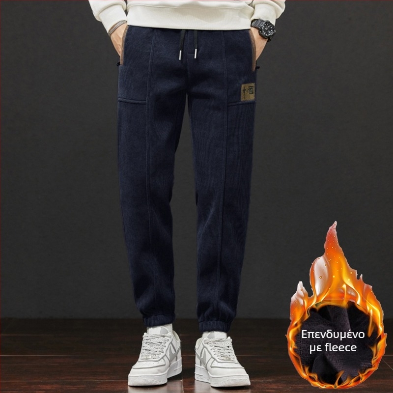 Ανδρικό Casual Παντελόνι Boao Velvet Loose Άνοιξη και Φθινόπωρο 2025, Νέο Μακρύ Παντελόνι, Ευρωπαϊκό Βαμβακερό Βελούδο, Ελαστικό, Αγορίστικο Παντελόνι Φόρμας