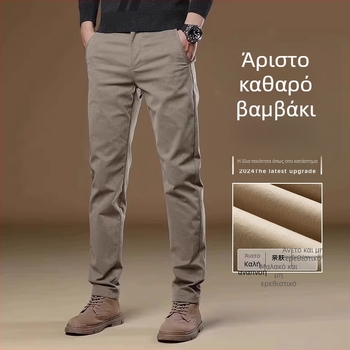 Χακί, κομψό, λεπτό, ανδρικό, casual παντελόνι, λεπτό, ίσιο, άνοιξη και φθινόπωρο, νέο, επαγγελματικό παντελόνι 2025, ανδρικό στυλ