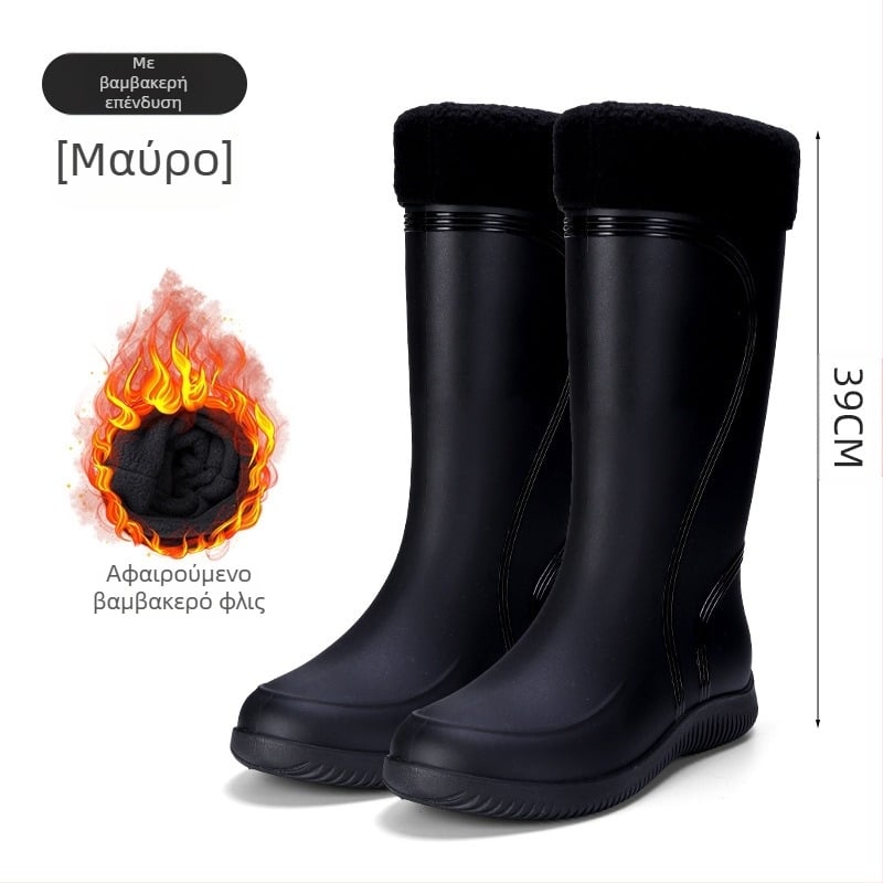 Ευρωπαϊκές και αμερικανικές μοντέρνες μπότες βροχής μέχρι τη μέση της γάμπας, ανδρικά παπούτσια νερού, χαμηλές μπότες βροχής, αδιάβροχες, αντιολισθητικές, λαστιχένιες μπότες κουζίνας, παπούτσια εργασίας για ψάρεμα, πλύσιμο αυτοκινήτων