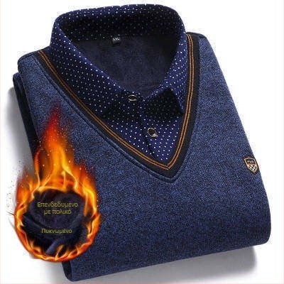 Μακρυμάνικο μπλουζάκι ανοιξιάτικο και φθινοπωρινό για άνδρες μεσήλικες και ηλικιωμένους, μπλουζάκι πόλο με φθινοπωρινό τελείωμα, ανδρικό μπλουζάκι με μακριά μανίκια και πέτο