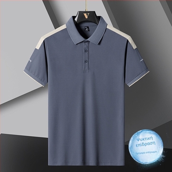 Καλοκαιρινό ανδρικό πόλο μπλουζάκι με κοντό μανίκι, Ice Silk Pique, λεπτό πέτο, μισό μανίκι, αθλητικό, casual, μοντέρνο, επώνυμα ρούχα για άνδρες