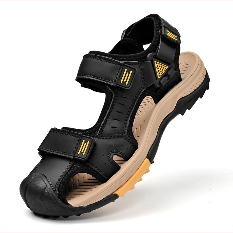 2025 Νέα Ανδρικά Σανδάλια, Καλοκαιρινά, Αναπνέοντα, Μαλακή Σόλα, Δερμάτινα Παπούτσια για Παραλία