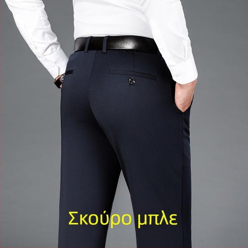 Ανδρικό παντελόνι Casual με λάστιχο και τετράπλευρο λάστιχο, μεγάλο μέγεθος, ίσιο, χαλαρό και χοντρό, για άνδρες, φθινοπωρινό και χειμωνιάτικο, χοντρό, επαγγελματικό παντελόνι