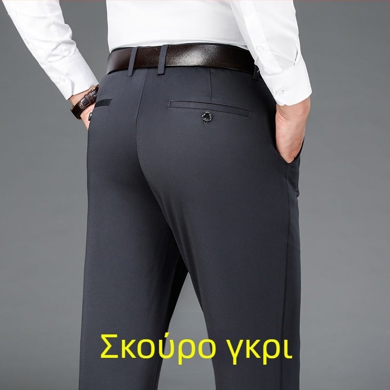 Ανδρικό παντελόνι Casual με λάστιχο και τετράπλευρο λάστιχο, μεγάλο μέγεθος, ίσιο, χαλαρό και χοντρό, για άνδρες, φθινοπωρινό και χειμωνιάτικο, χοντρό, επαγγελματικό παντελόνι