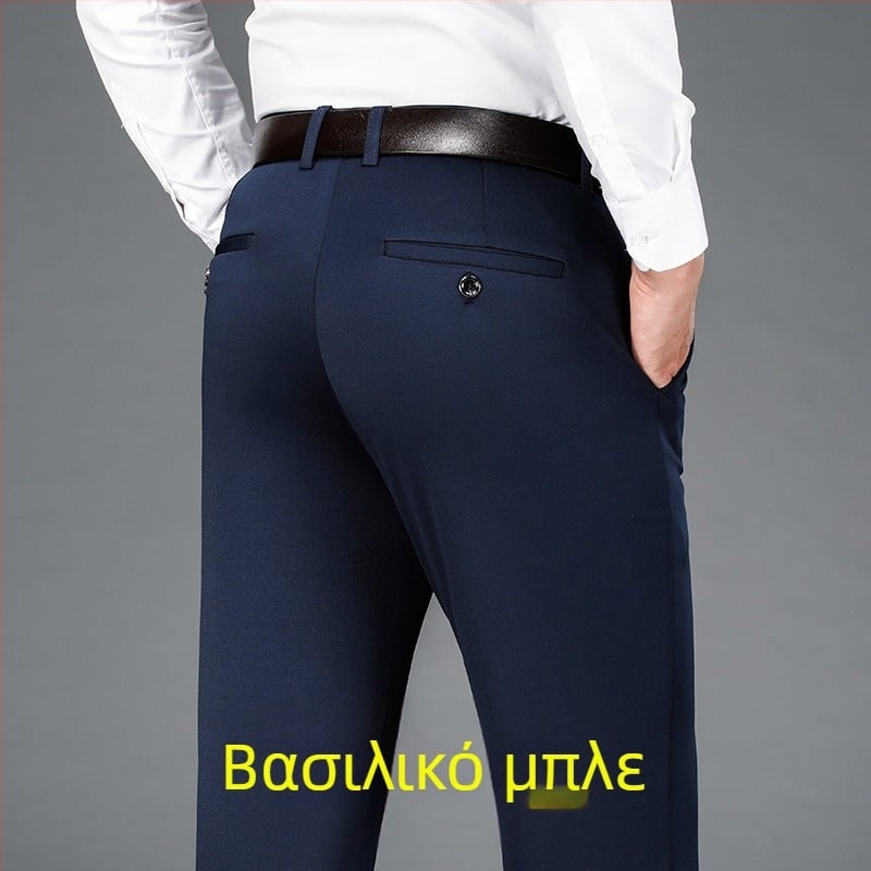 Ανδρικό παντελόνι Casual με λάστιχο και τετράπλευρο λάστιχο, μεγάλο μέγεθος, ίσιο, χαλαρό και χοντρό, για άνδρες, φθινοπωρινό και χειμωνιάτικο, χοντρό, επαγγελματικό παντελόνι