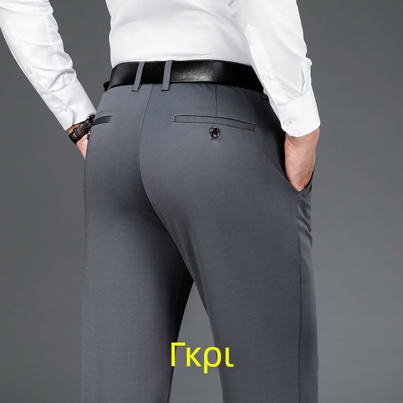 Ανδρικό παντελόνι Casual με λάστιχο και τετράπλευρο λάστιχο, μεγάλο μέγεθος, ίσιο, χαλαρό και χοντρό, για άνδρες, φθινοπωρινό και χειμωνιάτικο, χοντρό, επαγγελματικό παντελόνι