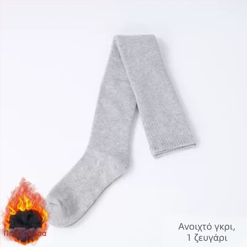 Κάλτσες πάνω από το γόνατο για άνδρες με επένδυση από φλις, ζεστές επιγονατίδες, κάλτσες μέσης και ηλικιωμένων, μακριές κάλτσες μέχρι το γόνατο