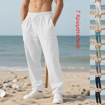 Διασυνοριακό Αμερικανικό Φθινόπωρο Νέο σε Ζεστές Πωλήσεις Ανδρικό Παντελόνι Παραλίας American Loose Linen, Απλό Αθλητικό, Μεγάλο Μέγεθος