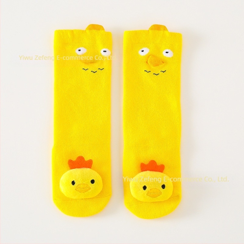 Παιδικές κάλτσες για αγόρια και κορίτσια, μακριές αντιολισθητικές κάλτσες για κούκλες, στερεοφωνικές βαμβακερές κάλτσες με σχέδια, προστατευτικές γόνατα για μωρά