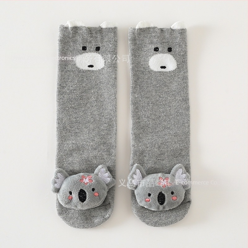 Παιδικές κάλτσες για αγόρια και κορίτσια, μακριές αντιολισθητικές κάλτσες για κούκλες, στερεοφωνικές βαμβακερές κάλτσες με σχέδια, προστατευτικές γόνατα για μωρά