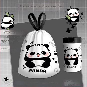 Πλαστική σακούλα σκουπιδιών κινουμένων σχεδίων, οικιακή τσάντα με κορδόνι περίσφιξης, φορητή τσάντα προσώπου για φοιτητές, τσάντα αποθήκευσης μίας χρήσης για ταξίδια