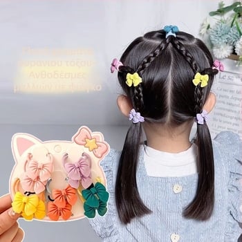 Κοριτσίστικο μαλακό κόλλα ασφαλείας για κορίτσια, σχοινί με γλυκό, χαριτωμένο λουλούδι, δεν βλάπτει το σχοινί μαλλιών, δαχτυλίδι μαλλιών με φιόγκο για μωρά