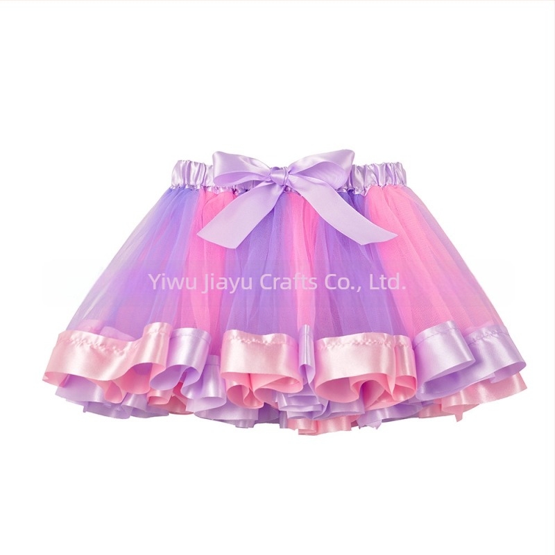 Φούστα Amazon με Ευρωπαϊκό και Αμερικανικό Ουράνιο Τόξο, Φούστα Mesh Tutu, Παιδική Φούστα Χορού, Φούστα για Κορίτσια, Φούστα Παράστασης Pontoon