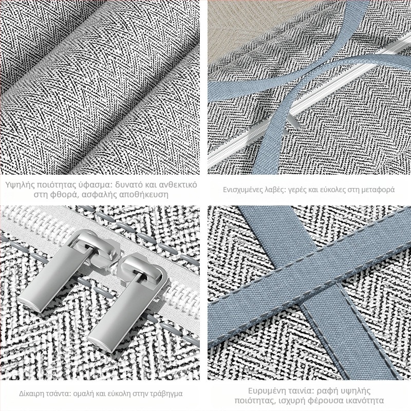 Νέα, παχύρρευστη, εξαιρετικά ανθεκτική τσάντα αποθήκευσης από σύνθετο υλικό, ανθεκτική στη σκόνη και την υγρασία, για άνετη αποθήκευση ρούχων, παπλωμάτων και καθημερινών ειδών.