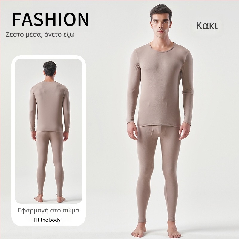 Ανδρικά αντιβακτηριδιακά ρούχα και παντελόνια φθινοπώρου από λεπτό φλις, κοστούμι Shuyi, υψηλής ελαστικότητας, διπλής όψης, αντιβακτηριδιακά θερμικά εσώρουχα με λείανση