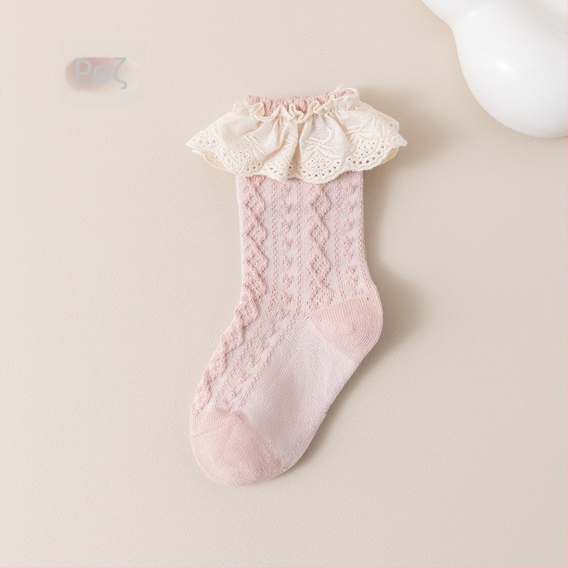 Βρεφικές Κάλτσες Άνοιξη & Φθινόπωρο Παιδικές Κάλτσες Δαντελένιες Κάλτσες Κατηγορία α Βαμβακερές Κάλτσες μέχρι τη Μέση της Γάμπας Κάλτσες για Κορίτσια Βρέφη 0-5 Ετών