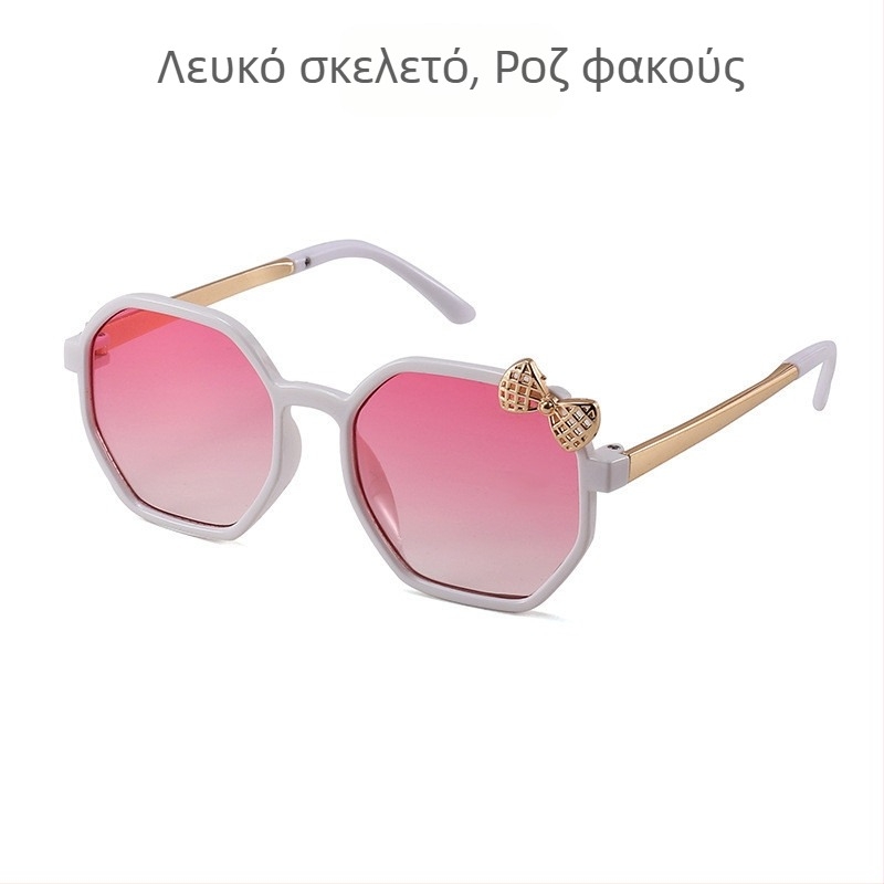 Νέα απλά παιδικά γυαλιά ηλίου με φιόγκο για αγόρια και κορίτσια, ημιμεταλλικά αντιηλιακά σκίαστρα UV για μωρά, μοντέρνα γυαλιά ηλίου