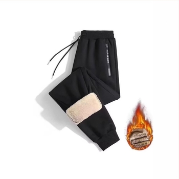 Winter Plus Fertilizer Extra Large Χειμερινό Παντελόνι με επένδυση fleece, Ανδρικό Ζεστό Παντελόνι με Χοντρό Χείλος, Casual Παντελόνι, Ανδρικό Χειμερινό Βελούδινο Παντελόνι