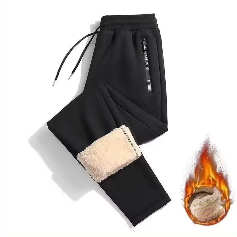 Winter Plus Fertilizer Extra Large Χειμερινό Παντελόνι με επένδυση fleece, Ανδρικό Ζεστό Παντελόνι με Χοντρό Χείλος, Casual Παντελόνι, Ανδρικό Χειμερινό Βελούδινο Παντελόνι