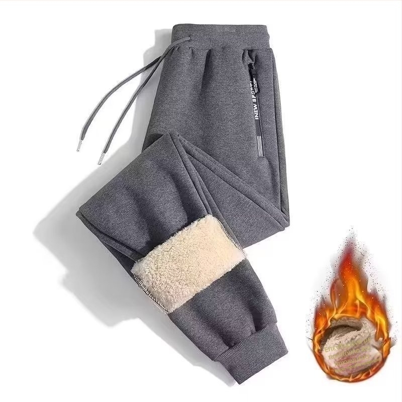 Winter Plus Fertilizer Extra Large Χειμερινό Παντελόνι με επένδυση fleece, Ανδρικό Ζεστό Παντελόνι με Χοντρό Χείλος, Casual Παντελόνι, Ανδρικό Χειμερινό Βελούδινο Παντελόνι