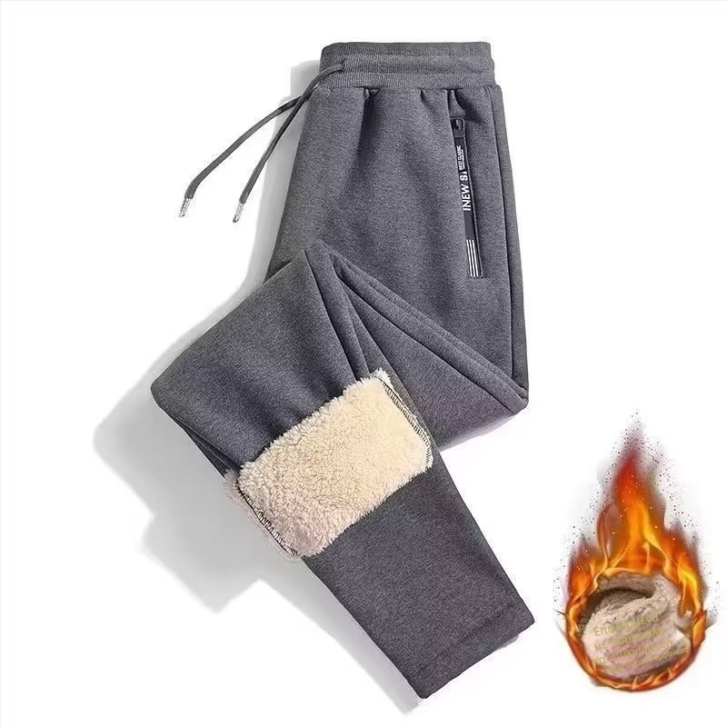 Winter Plus Fertilizer Extra Large Χειμερινό Παντελόνι με επένδυση fleece, Ανδρικό Ζεστό Παντελόνι με Χοντρό Χείλος, Casual Παντελόνι, Ανδρικό Χειμερινό Βελούδινο Παντελόνι