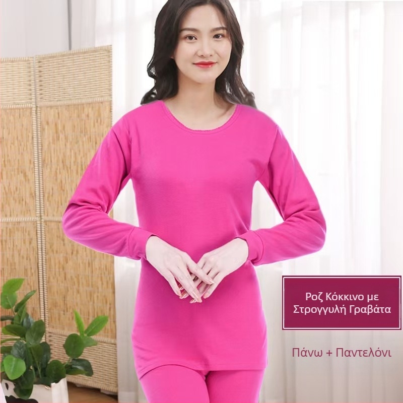 Σετ Ισοθερμικών Εσωρούχων για Άνδρες από Καθαρό Βαμβάκι για Φθινόπωρο και Χειμώνα, Γυναικεία Ισοθερμικά Εσώρουχα, Βαμβακερό Πουλόβερ, Πλεκτά, Πυκνωμένα για Ζεστασιά