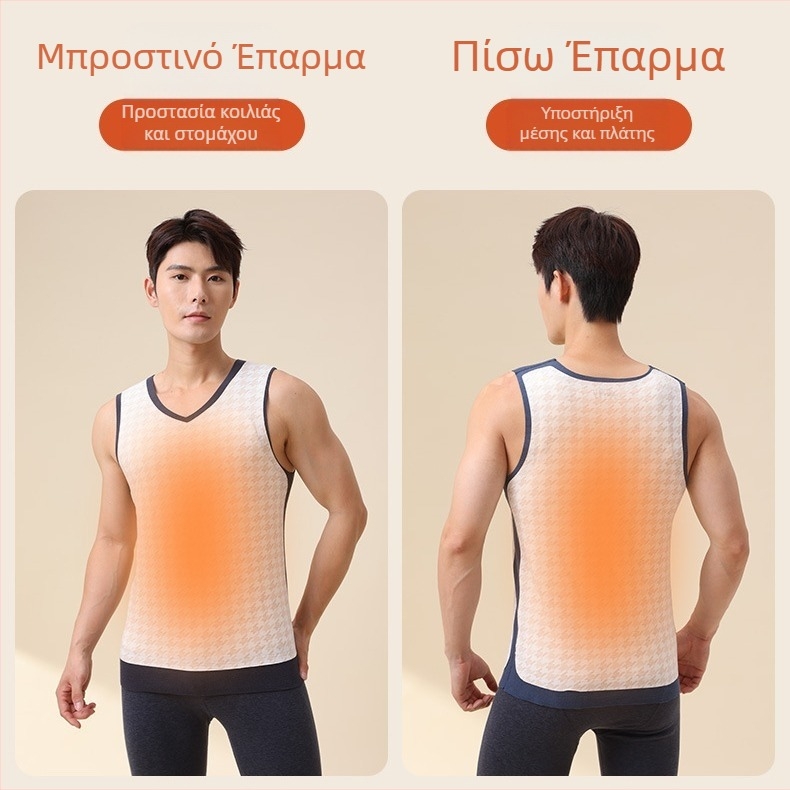 Νέο ανδρικό θερμικό γιλέκο τριών στρώσεων από μάλλινο μαλλί για το φθινόπωρο και το χειμώνα του 2024, χωρίς ραφή, με πάχος λείανσης