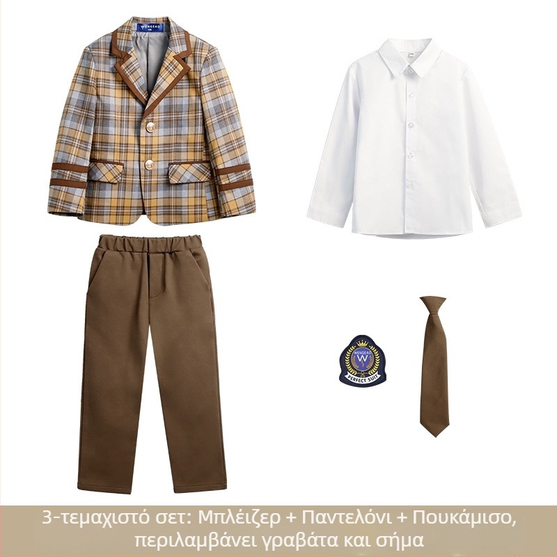 Ρούχα μαθητών δημοτικού σχολείου για την άνοιξη και το φθινόπωρο, βρετανική σχολική στολή, ρούχα κήπου, παιδικό καρό κοστούμι, φούστα κοστούμι
